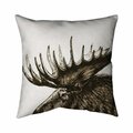 Begin Home Decor 20 x 20 in. Moose Plume Sepia-Double Sided Print Indoor Pillow 5541-2020-AN473-2
